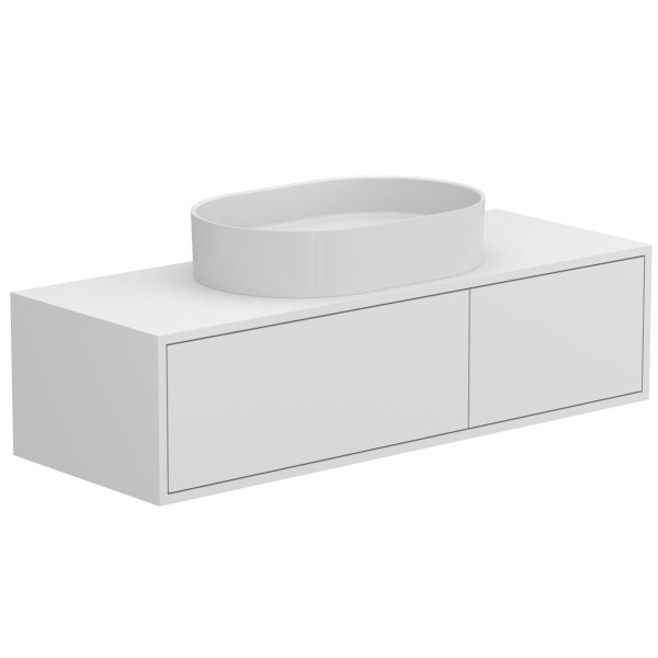Тумба підвісна CLOUD 1200 Біла матова з умивальником KIRA