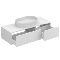 Тумба підвісна CLOUD 1200 Біла матова з умивальником KIRA