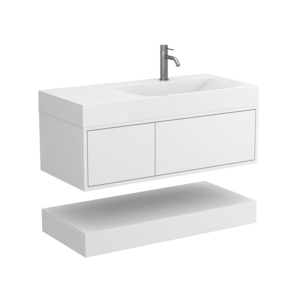 Тумба підвісна DUO Біла з умивальником VIOLA 1000 R