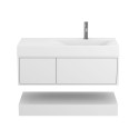 Тумба підвісна DUO Біла з умивальником VIOLA 1000 R