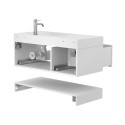 Тумба підвісна DUO Біла з умивальником VIOLA 1000 R
