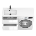 Тумба підвісна LUMO Біла глянцева з умивальником DELLA 1200 L