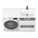Тумба підвісна LUMO Біла матова з умивальником JESSEL 1200 R