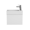 Тумба підвісна MINIMA біла матова з умивальником TONI 450
