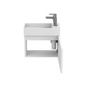 Тумба підвісна MINIMA біла матова з умивальником TONI 450
