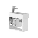 Тумба підвісна MINIMA біла матова з умивальником TONI 450