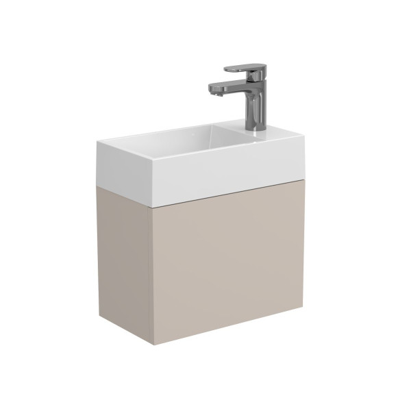 Тумба підвісна MINIMA сіра з умивальником COPPER 400