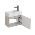 Тумба підвісна MINIMA сіра з умивальником COPPER 400