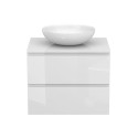 Тумба підвісна MONO 600 Біла глянцева з умивальником TOBI