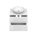 Тумба підвісна MONO 600 Біла глянцева з умивальником TOBI