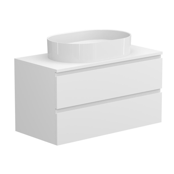 Тумба підвісна MONO 900 Біла матова з умивальником KIRA