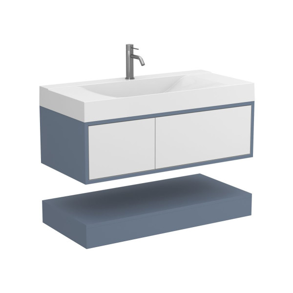 Тумба підвісна DUO Сірий з умивальником FLY 1000