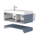 Тумба підвісна DUO Сірий з умивальником FLY 1000