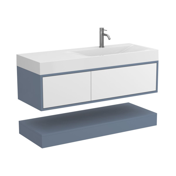 Тумба підвісна DUO Сірий з умивальником VIOLA 1200 R