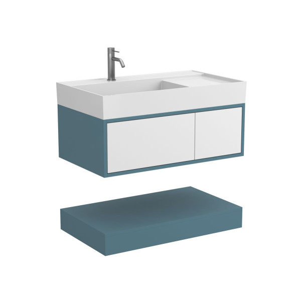 Тумба підвісна DUO Камінь зелений з умивальником SOUL 900