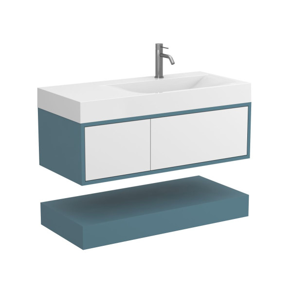 Тумба підвісна DUO Камінь зелений з умивальником VIOLA 1000 R