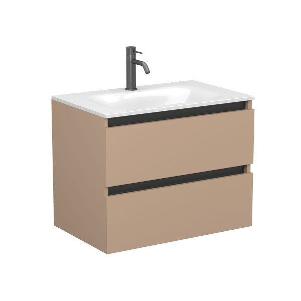 Тумба підвісна NATURA капучіно, з умивальником JESSEL 700