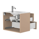 Тумба підвісна NATURA капучіно, з умивальником JESSEL 700