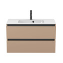 Тумба підвісна NATURA капучіно, з умивальником DELLA 900
