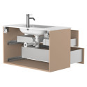 Тумба підвісна NATURA капучіно, з умивальником DELLA 900