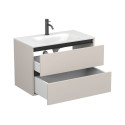 Тумба підвісна NATURA кашемір, ДСП з умивальником JESSEL 800
