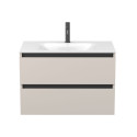 Тумба підвісна NATURA кашемір, ДСП з умивальником JESSEL 800