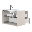 Тумба підвісна NATURA кашемір, ДСП з умивальником JESSEL 800