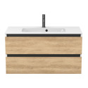 Тумба підвісна NATURA Дуб Небраска з умивальником DELLA 1000