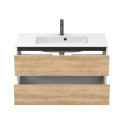 Тумба підвісна NATURA Дуб Небраска з умивальником DELLA 1000