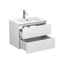 Тумба підвісна NATURA біла матова з умивальником DELLA 700