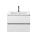 Тумба підвісна NATURA біла матова з умивальником DELLA 700