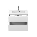 Тумба підвісна NATURA біла матова з умивальником DELLA 700