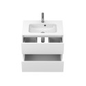 Тумба підвісна NATURA біла матова з умивальником DELLA 700