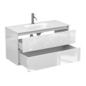 Тумба підвісна NATURA біла глянцева з умивальником JESSEL 1000