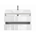 Тумба підвісна NATURA біла глянцева з умивальником JESSEL 1000