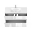 Тумба підвісна NATURA біла глянцева з умивальником JESSEL 1000