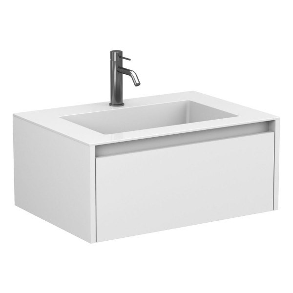 Тумба підвісна UNO біла матова з умивальником ERICA 700