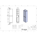 Пенал для ванної кімнати підвісний BASE МДФ фарбований Білий 0300n, soft-touch