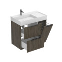 Тумба підлогова ALBA Толедо темне дерево з умивальником SOUL 900
