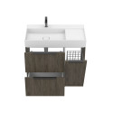 Тумба підлогова ALBA Толедо темне дерево з умивальником SOUL 900