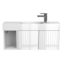 Тумба підвісна AURA біла глянцева з умивальником TONI 850