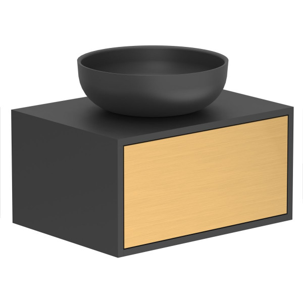 Тумба підвісна CLOUD 600 Пікасо золото з умивальником MOON