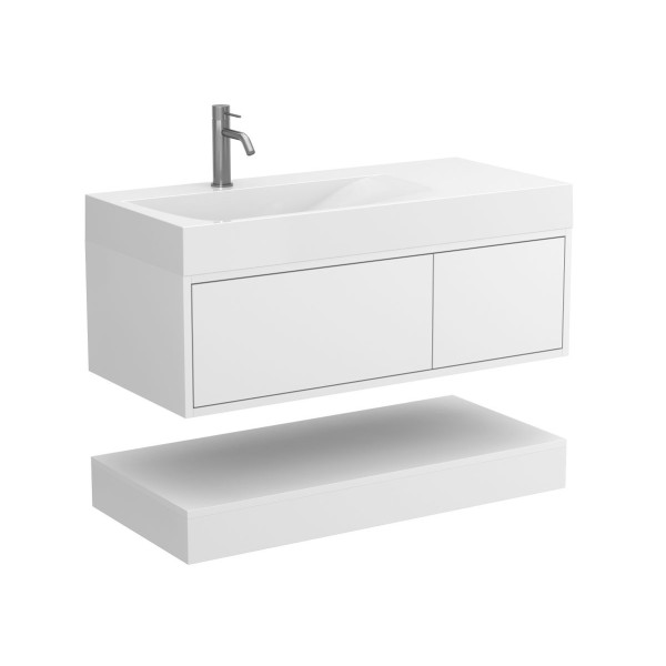 Тумба підвісна DUO Біла з умивальником VIOLA 1000 L