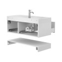 Тумба підвісна DUO Біла з умивальником VIOLA 1000 L