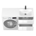 Тумба підвісна LUMO Біла глянцева з умивальником JESSEL 1200 R