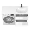 Тумба підвісна LUMO Біла глянцева з умивальником LAKE 1250 R