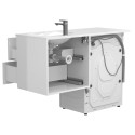 Тумба підвісна LUMO Біла глянцева з умивальником LAKE 1250 R