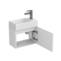 Тумба підвісна MINIMA біла матова з умивальником COPPER 400