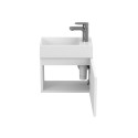 Тумба підвісна MINIMA біла матова з умивальником COPPER 400
