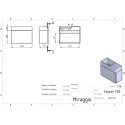 Тумба підвісна MINIMA МДФ фарбований Білий 0300n, soft-touch з умивальником COPPER 500